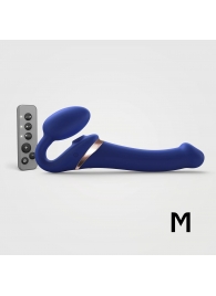 Синий безремневой страпон Multi Orgasm Size M с клиторальной стимуляцией - Strap-on-me - купить с доставкой в Хабаровске