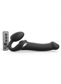 Черный безремневой страпон Multi Orgasm Size L с клиторальной стимуляцией - Strap-on-me - купить с доставкой в Хабаровске