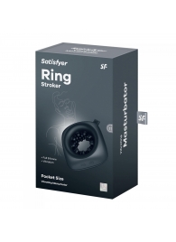 Черный мужской вибромассажер Ring Stroker - Satisfyer - в Хабаровске купить с доставкой