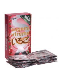 Презервативы Sagami Xtreme Strawberry c ароматом клубники - 10 шт. - Sagami - купить с доставкой в Хабаровске