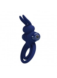 Синее эрекционное кольцо с вибростимуляцией клитора Powerful Ring - Baile - в Хабаровске купить с доставкой