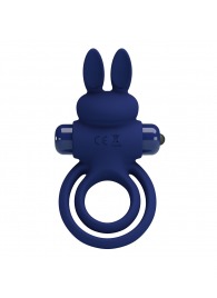 Синее эрекционное кольцо с вибростимуляцией клитора Powerful Ring - Baile - в Хабаровске купить с доставкой