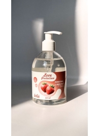 Лубрикант на водной снове Love Protection Strawberry с ароматом клубники - 300 мл. - Lola Games - купить с доставкой в Хабаровске