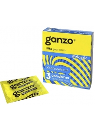 Классические презервативы с обильной смазкой Ganzo Classic - 3 шт. - Ganzo - купить с доставкой в Хабаровске