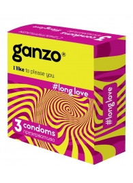 Презервативы с анестетиком для продления удовольствия Ganzo Long Love - 3 шт. - Ganzo - купить с доставкой в Хабаровске
