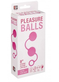 Розовые вагинальные шарики с ребристым рельефом - Dream Toys