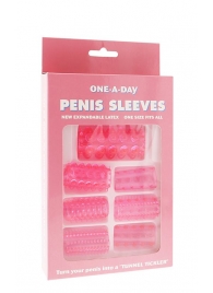 Набор из 7 розовых насадок на пенис ONE-A-DAY PENIS SLEEVES PINK - Seven Creations - в Хабаровске купить с доставкой