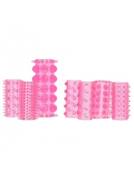 Набор из 7 розовых насадок на пенис ONE-A-DAY PENIS SLEEVES PINK - Seven Creations - в Хабаровске купить с доставкой