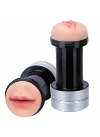 Двусторонний мастурбатор REALSTUFF 2 IN 1 HUMMER MOUTH   VAGINA - ротик и вагина - Dream Toys - в Хабаровске купить с доставкой