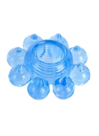 Голубая гелевая насадка-цветок - Toyfa Basic - в Хабаровске купить с доставкой