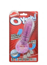 Фиолетовое эрекционное кольцо с вибрацией и пальчиком OYEAH PURPLE - Screaming O - в Хабаровске купить с доставкой