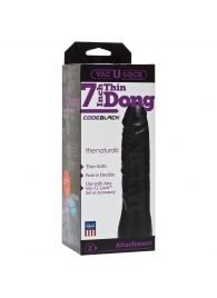 Насадка-фаллоимитатор для страпон-систем Vac-U-Lock CodeBlack 7 Inch Thin Dong - 18,3 см. - Doc Johnson - купить с доставкой в Хабаровске