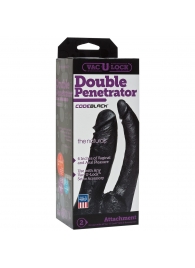 Черная насадка-фаллоимитатор для двойной стимуляции Double Penetrator - 16 см. - Doc Johnson - купить с доставкой в Хабаровске