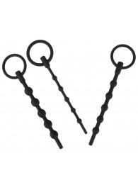 Набор из 3 черных силиконовых уретральных стимуляторов Training Set - Orion - купить с доставкой в Хабаровске