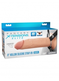 Полый страпон на ремнях 8’’ Hollow Silicone Strap-on - Pipedream - купить с доставкой в Хабаровске