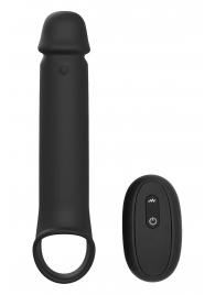 Черная насадка-удлинитель с вибрацией Vibrating Extender With Remote - Dream Toys - в Хабаровске купить с доставкой