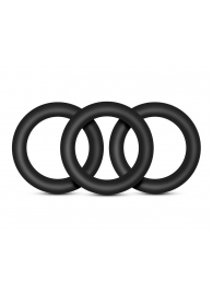 Набор из 3 черных эрекционных колец Black Small Penis Rings - Blush Novelties - в Хабаровске купить с доставкой