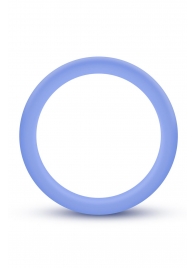 Голубое люминесцентное кольцо Silicone Glo Cock Ring - Blush Novelties - в Хабаровске купить с доставкой