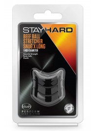 Черное эрекционное кольцо на мошонку Beef Ball Stretcher Snug X Long - Blush Novelties - в Хабаровске купить с доставкой