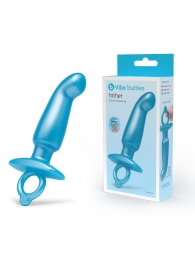 Голубая анальная пробка для массажа простаты Hither Silicone Prostate Plug - 14,3 см. - b-Vibe - в Хабаровске купить с доставкой