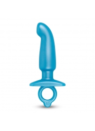 Голубая анальная пробка для массажа простаты Hither Silicone Prostate Plug - 14,3 см. - b-Vibe - в Хабаровске купить с доставкой