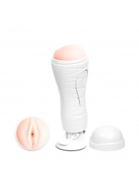 Мастурбатор-вагина Flora White с присоской и 12 режимами вибрации - Baile - в Хабаровске купить с доставкой