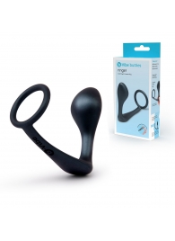 Черное эрекционное кольцо со стимулятором простаты Ringer Cock Ring   Plug - b-Vibe - в Хабаровске купить с доставкой