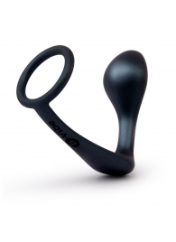 Черное эрекционное кольцо со стимулятором простаты Ringer Cock Ring   Plug - b-Vibe - в Хабаровске купить с доставкой
