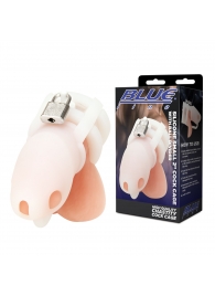 Белая клетка для пениса Silicone Small 2 in Cock Cage With Ball Divider - BlueLine - купить с доставкой в Хабаровске