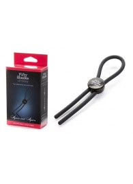 Тёмно-серое эрекционное кольцо с зажимом Again and Again Adjustable Cock Ring - Fifty Shades of Grey - в Хабаровске купить с доставкой
