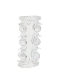 Прозрачная насадка на пенис с шипами и бугорками JELLY JOY LUST CLUSTER CLEAR - Dream Toys - в Хабаровске купить с доставкой