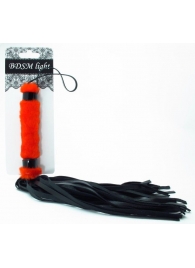Нежная плеть с красным мехом BDSM Light - 43 см. - БДСМ Арсенал - купить с доставкой в Хабаровске