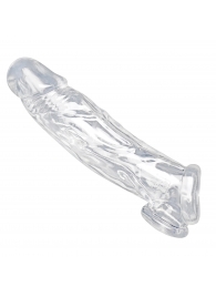 Прозрачная насадка для увеличения члена Realistic Clear Penis Enhancer and Ball Stretcher - 20,3 см. - XR Brands - в Хабаровске купить с доставкой