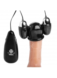 Черная стимулирующая насадка для головки полового члена Multi Speed Vibrating Penis Head Teaser - XR Brands - в Хабаровске купить с доставкой