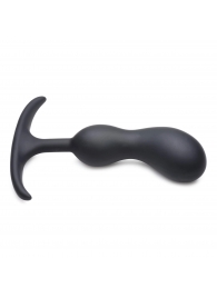 Черный массажер простаты с утяжелителями Premium Silicone Weighted Prostate Plug Medium - 16,3 см. - XR Brands - в Хабаровске купить с доставкой