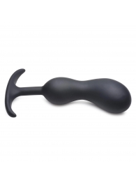 Черный массажер простаты с утяжелителями Premium Silicone Weighted Prostate Plug Large - 18,8 см. - XR Brands - в Хабаровске купить с доставкой