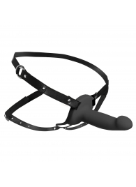 Черный полый страпон с вибрацией 2’’ Erection 28X Smooth Vibrating Silicone Penis Sheath - XR Brands - купить с доставкой в Хабаровске