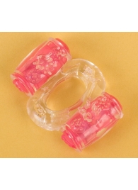 Прозрачное виброкольцо с двумя вибропульками - Toyfa Basic - в Хабаровске купить с доставкой