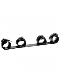 Черная распорка с манжетами для рук и ног Deluxe Rigid Spreader Bar - XR Brands - купить с доставкой в Хабаровске