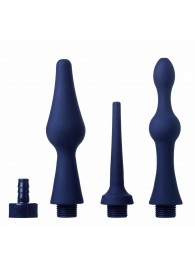 Набор из 3 универсальных насадок для анального душа Universal 3 Piece Silicone Enema Attachment Set - XR Brands - купить с доставкой в Хабаровске