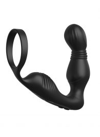 Черный вибростимулятор простаты с эрекционным кольцом Ass-Gasm Pro P-Spot Milker - Pipedream - в Хабаровске купить с доставкой