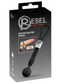 Черное эрекционное лассо с шариком-утяжелителем Heavy Rope - Orion - в Хабаровске купить с доставкой
