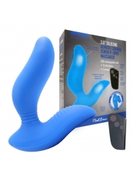 Синий вибромассажер простаты 3,5’’ Remote Control Curve P-spot Massager - 12 см. - Erokay - в Хабаровске купить с доставкой