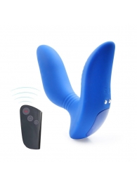 Синий вибромассажер простаты 3,5’’ Remote Control Curve P-spot Massager - 12 см. - Erokay - в Хабаровске купить с доставкой