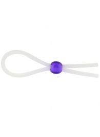 Прозрачное лассо с фиолетовой бусиной SILICONE COCK RING WITH BEAD LAVENDER - NMC - в Хабаровске купить с доставкой