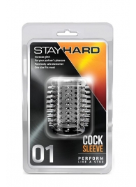 Прозрачная насадка с шипами STAY HARD COCK SLEEVE 01 CLEAR - Blush Novelties - в Хабаровске купить с доставкой