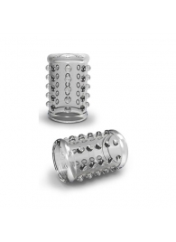 Прозрачная насадка на пенис с шишечками STAY HARD COCK SLEEVE 02 CLEAR - Blush Novelties - в Хабаровске купить с доставкой