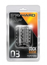 Прозрачная насадка с шипами и шишечками STAY HARD COCK SLEEVE 03 CLEAR - Blush Novelties - в Хабаровске купить с доставкой
