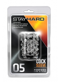 Прозрачная насадка с капельками STAY HARD COCK SLEEVE 05 CLEAR - Blush Novelties - в Хабаровске купить с доставкой