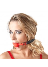 Силиконовый кляп-шар на чёрных ремешках Red Gag silicone - Orion - купить с доставкой в Хабаровске